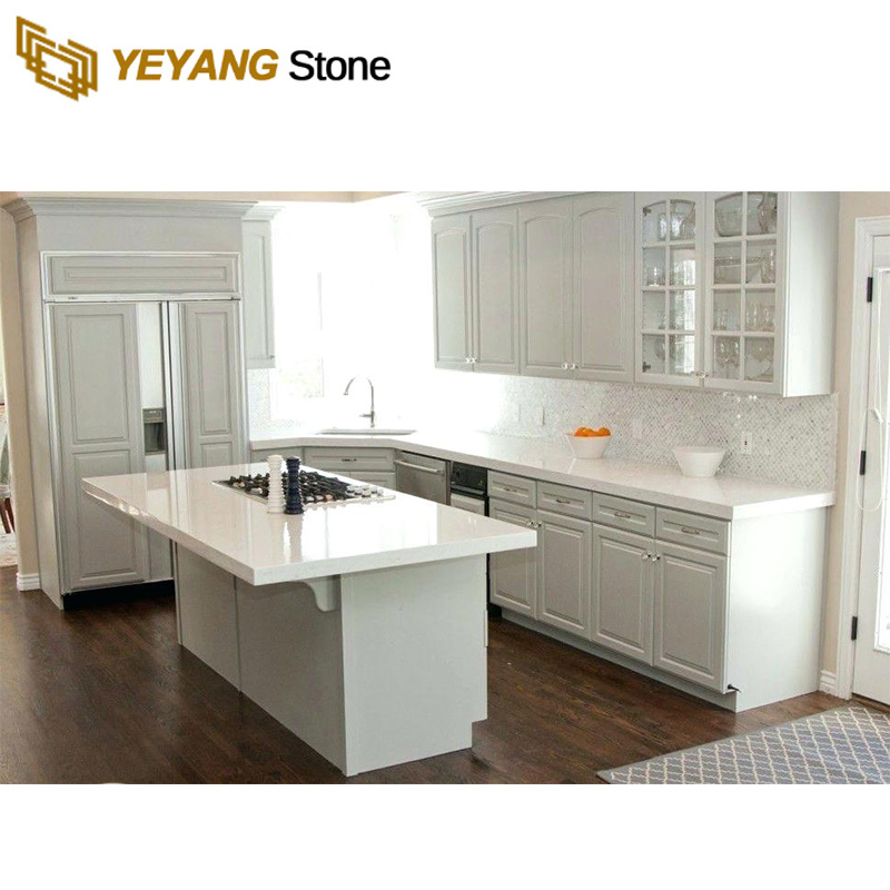 Man Made Quartz Kitchen Countertops With Cryatal White Quartz