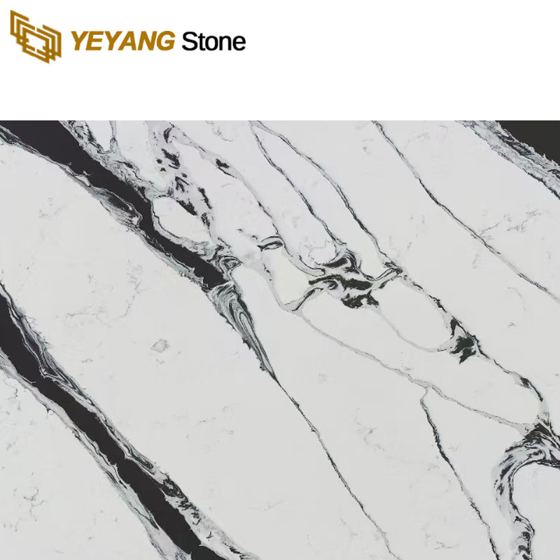 Artificial Panda White Marble Look Quartz Slab NT417