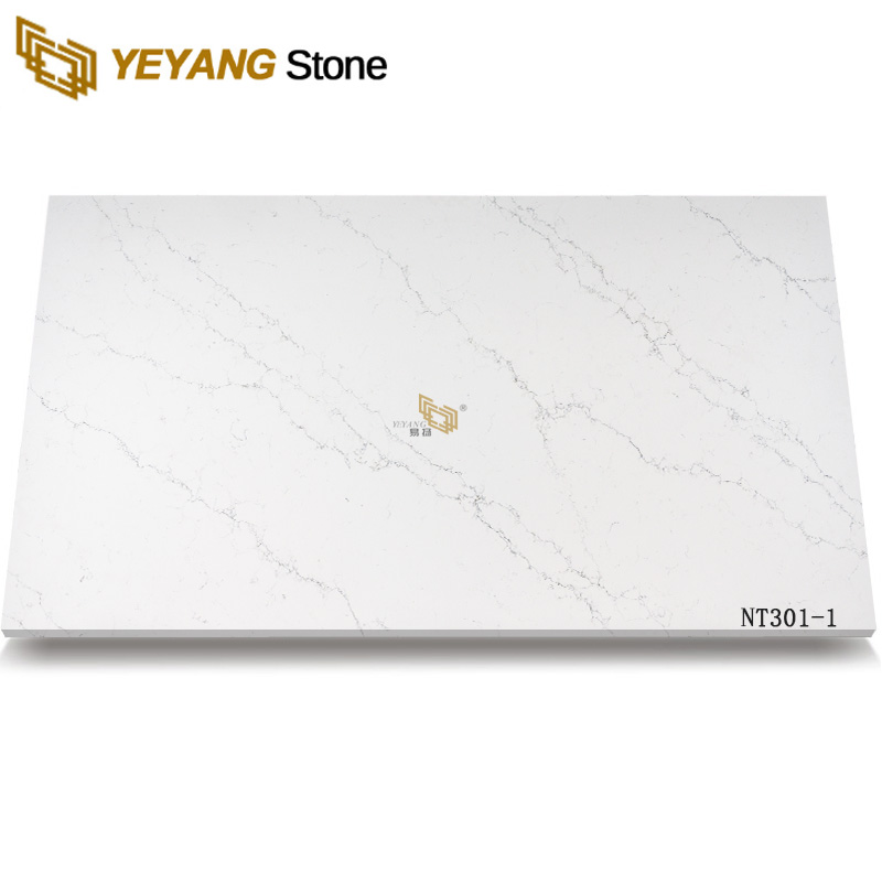 Artificial Stone polished calacatta quartz slab NT301-1