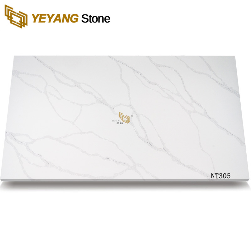 Calacatta White Artificial Engineered Quartz Stone Slabs NT305