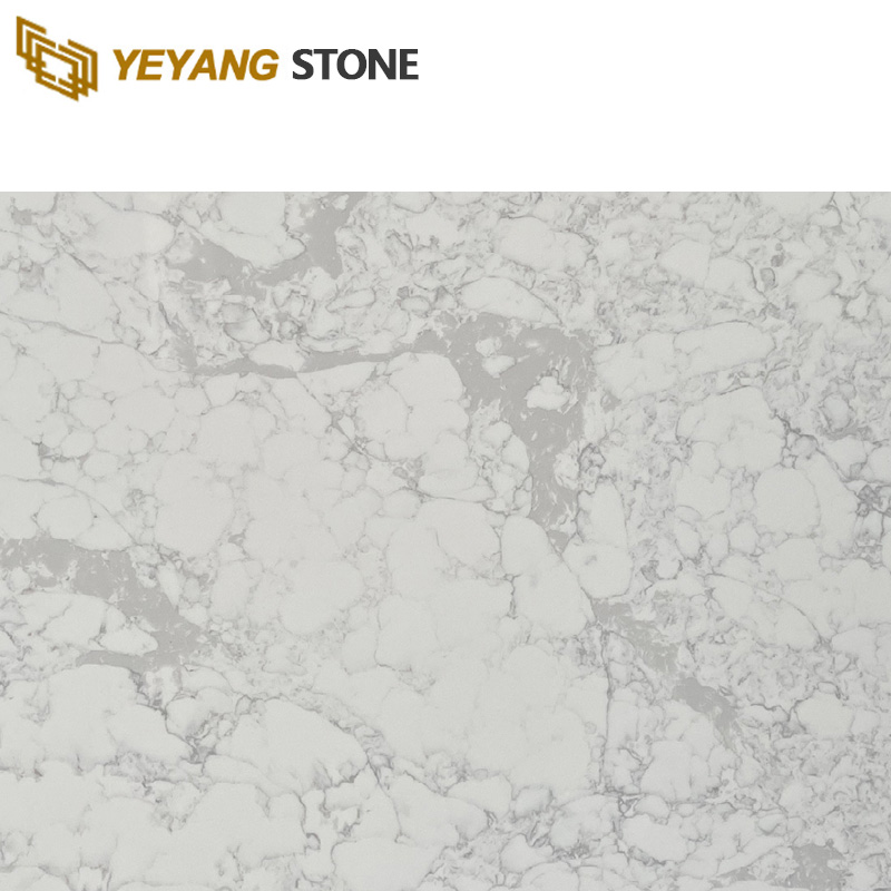 High Hardness Quartz Stone Kitchen Top White Quartz Countertops with Grey Veins B4044