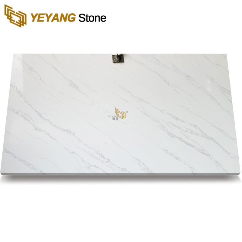 Artificial Stone White Quartz with Grey Vein B4047
