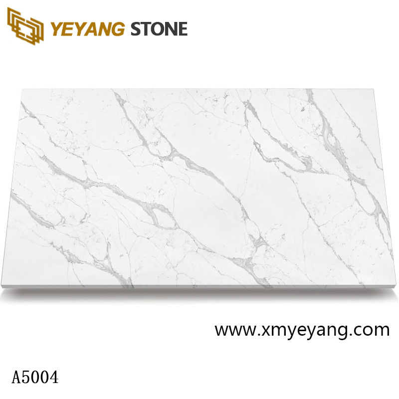 Hot Selling Custom Quartz Carrara White Veins Grey Quartz Stone For Countertop - A5004