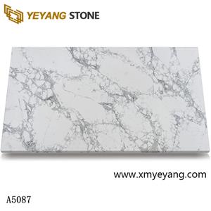 Witte kunstmatige Calacatta-kwartssteenplaat A5087