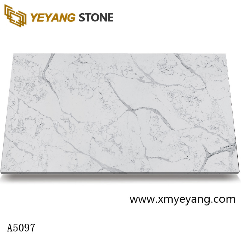 Carrara hvid marmor kvartssten A5097