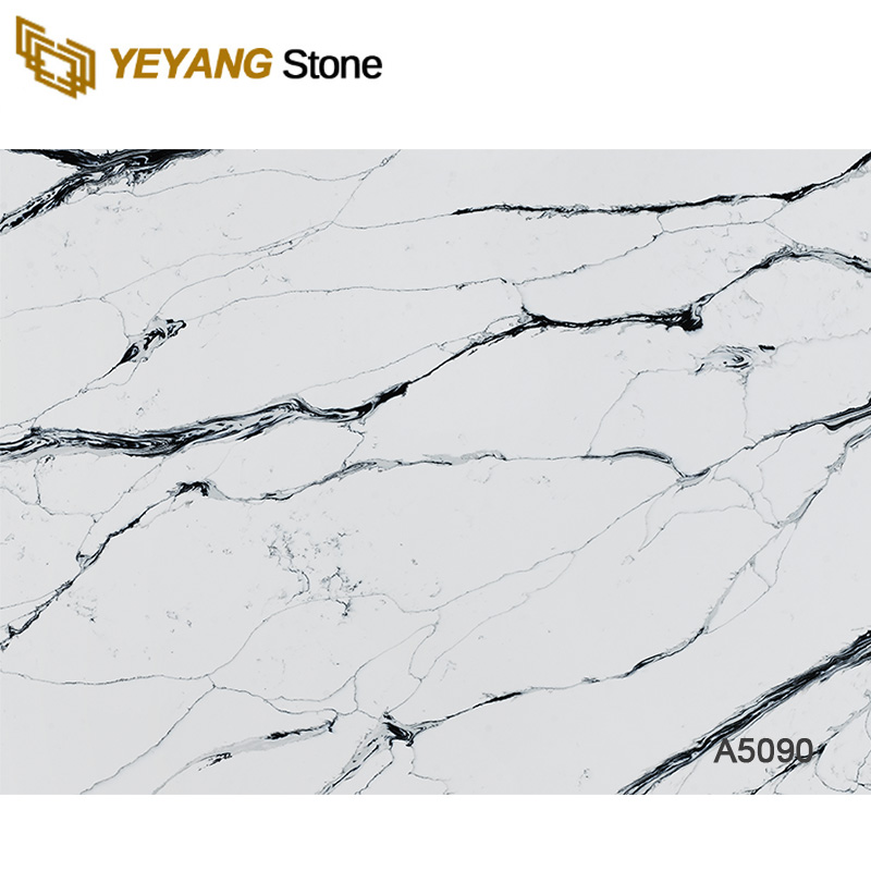 Calacatta and Marble-Like Veined Quartz Slab A5090