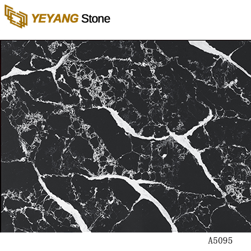 Decoration Material of Black Carrara Artificial Quartz Stone Slab A5095
