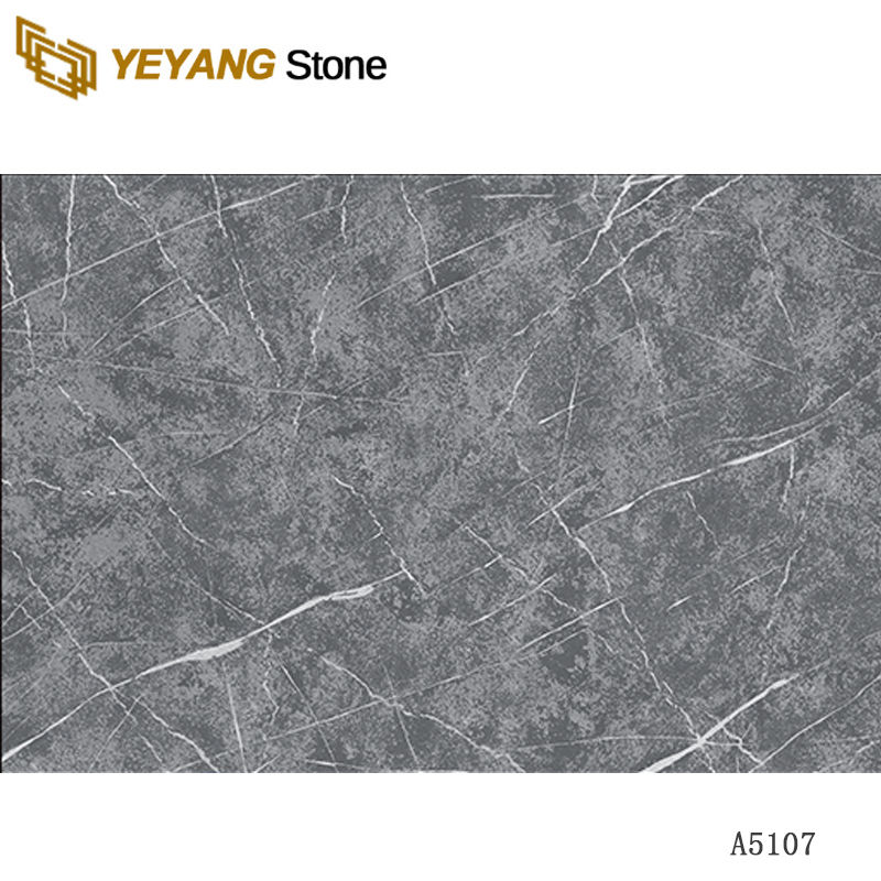 Black with White Veins Artificial Quartz Stone Slabs A5107
