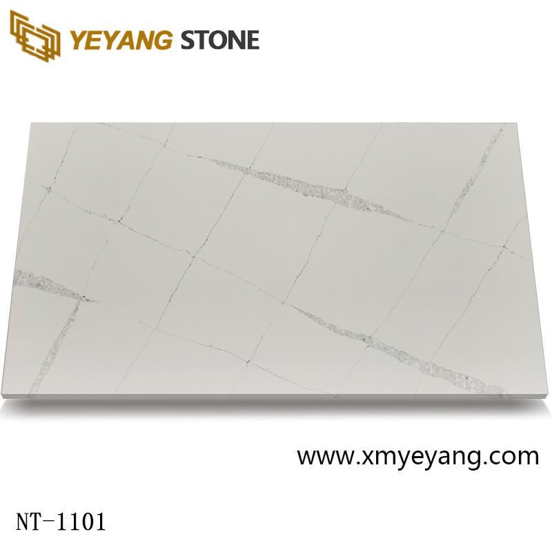 Dalles de quartz artificielles pierre de quartz Calacatta blanche pour comptoir NT-1101