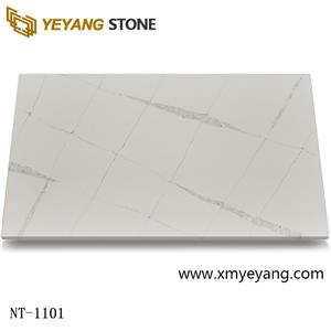 Künstliche Quarzplatten, weißer Calacatta-Quarzstein für Arbeitsplatte NT-1101