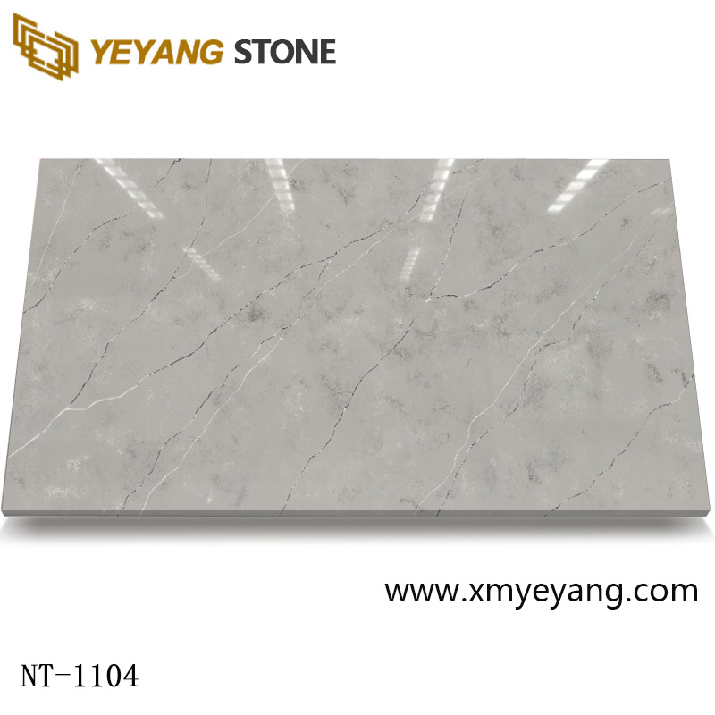 Calacatta Artificial Crackled Quartz Stone for Solid Surface Building Material NT-1104