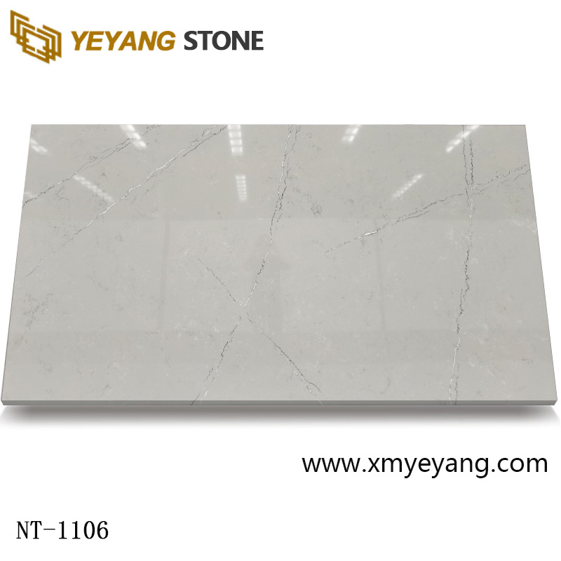 Blat de piatră artificială albă Calacatta Calacatta Blat de cuarț cu venă naturală NT-1106