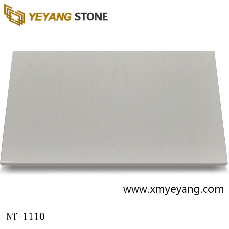 Piedra de cuarzo artificial gris para encimera de piso de cocina NT-1110