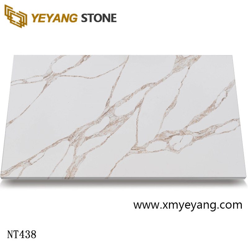 White Quartz Stone Slabs with Veins Quartz Stone Slab Calacatta Quartz Slab NT438