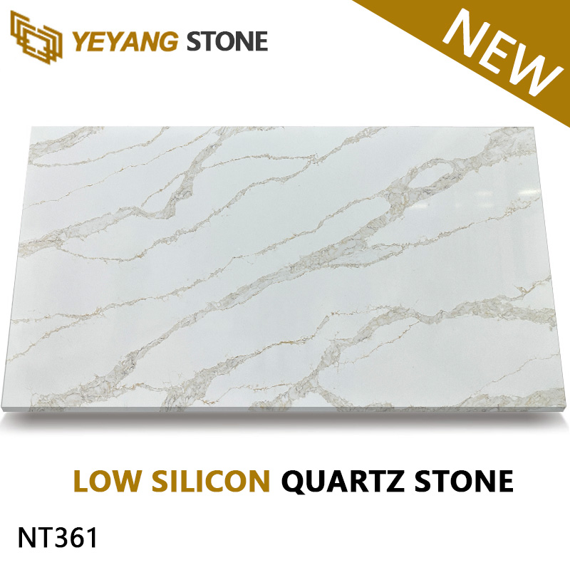 Quarzstein mit niedrigem Siliciumdioxidgehalt, Calacatta-Serie, große Platte NT361