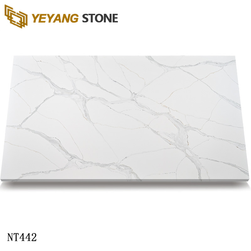 Calacatta White Quartz Stone Grey Calacatta Color NT442
