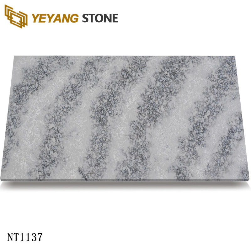 Artificial Quartz Gray White Engineered Stone NT1137