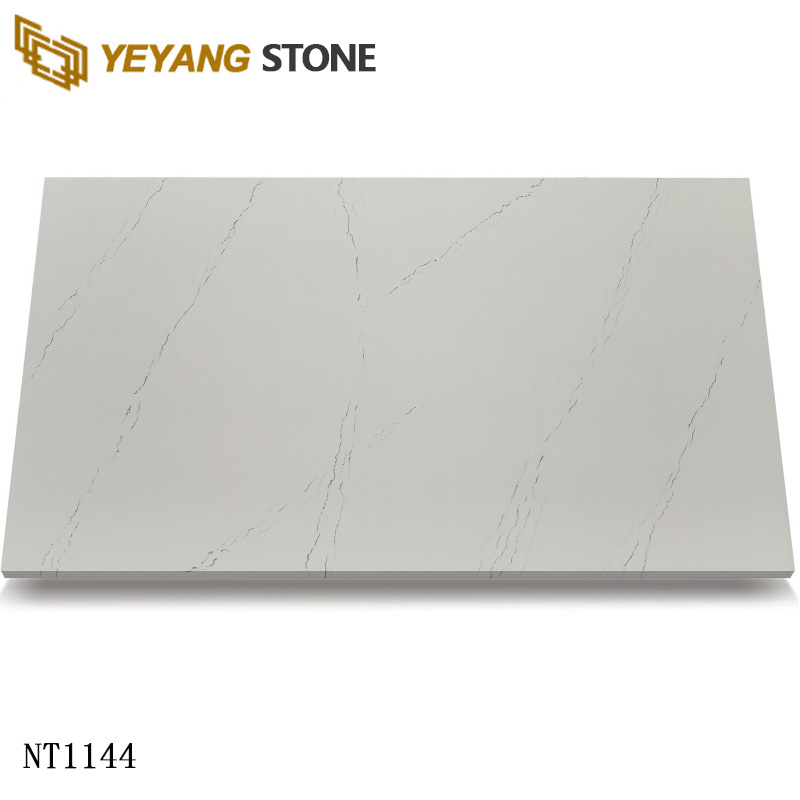 Kunstig marmor hvid kvartsplader NT1144