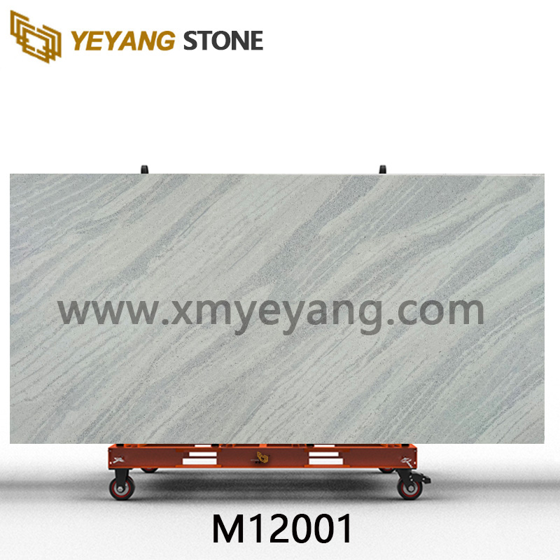 Quartz Wooden Vein Grey Quartz Slab | Luxury Series M12001