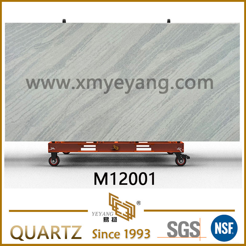 Quartz Wooden Vein Grey Quartz Slab | Luxury Series M12001