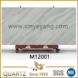 Dalle de quartz gris veine en bois de quartz | Série de luxe M12001