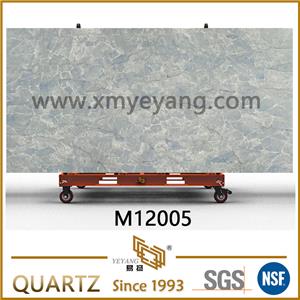 Crystal Blue Marble Slabs Blue Quartz Slab | Luxury Series M12005