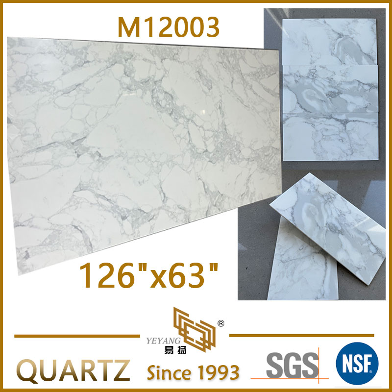 Calacatta Quartz Slab | Seria de lux M12003