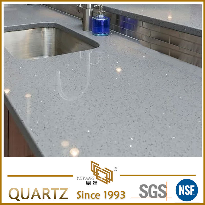 Dalle de pierre de quartz gris scintillant