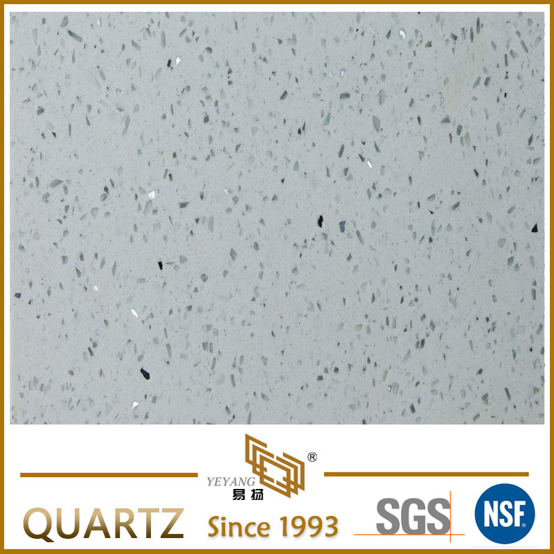 Dalle de pierre de quartz gris clair scintillante