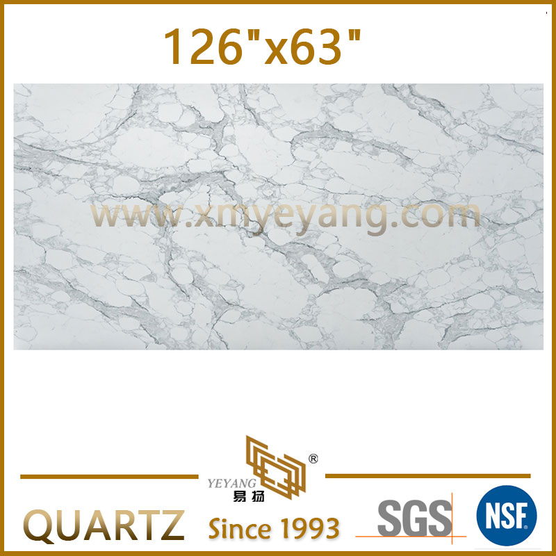 Engineered Calacatta Quartz Stone For Indoor Decoration Materials