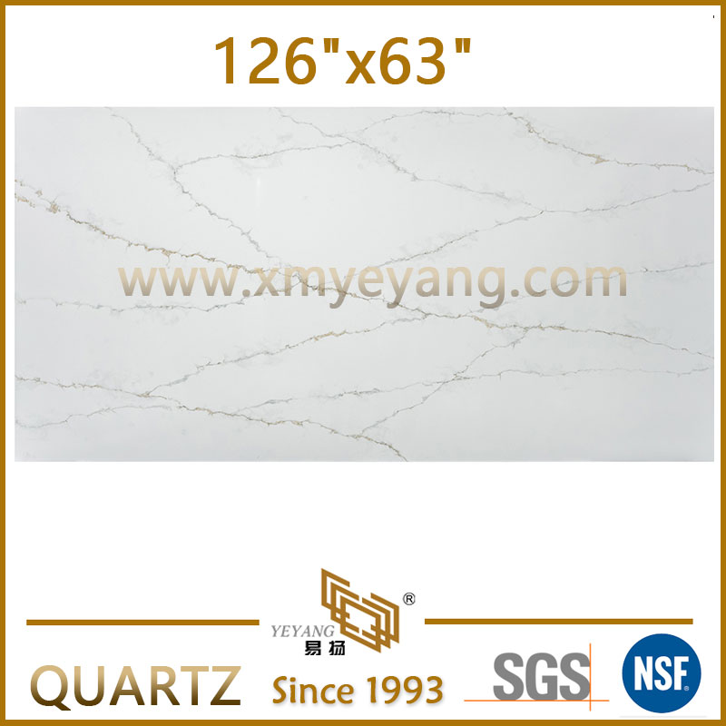 Engineered Calacatta Quartz Stone For Indoor Decoration Materials