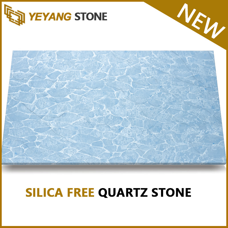 Grey Vein White Silica Free Quartz Artificial Stone for Floor Non-Silica