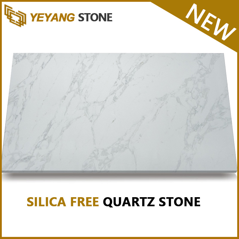 Silica Free Quartz Slabs for Kitchen Countertop Polished Surface Quartz Stone