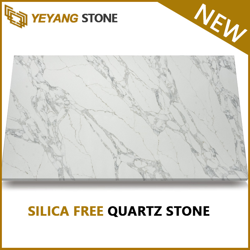 Silica Free Quartz for Kitchen Countertop/Bathroom Vanity/Office Desk/Dining Table White Quartz