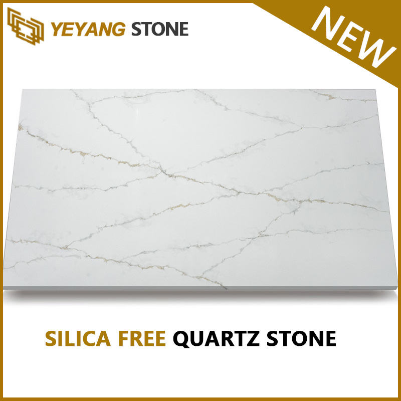 Silica Free Quartz Slabs for Kitchen Countertop Polished Surface Quartz Stone