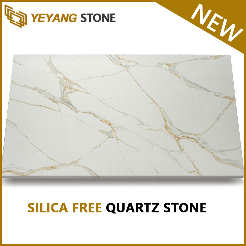 Grey Crystalline Silica Free Quartz Slabs Best-Selling Zero Silica Stone