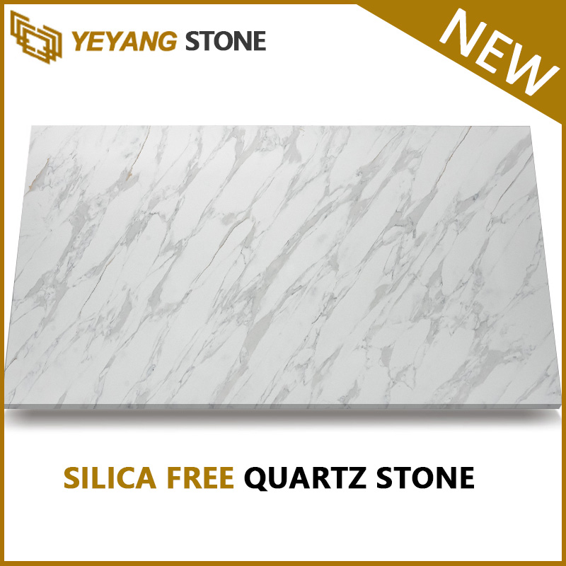 Grey Crystalline Silica Free Quartz Slabs Best-Selling Zero Silica Stone