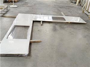 American Client Engineer Project of Crystal White Quartz Slabs