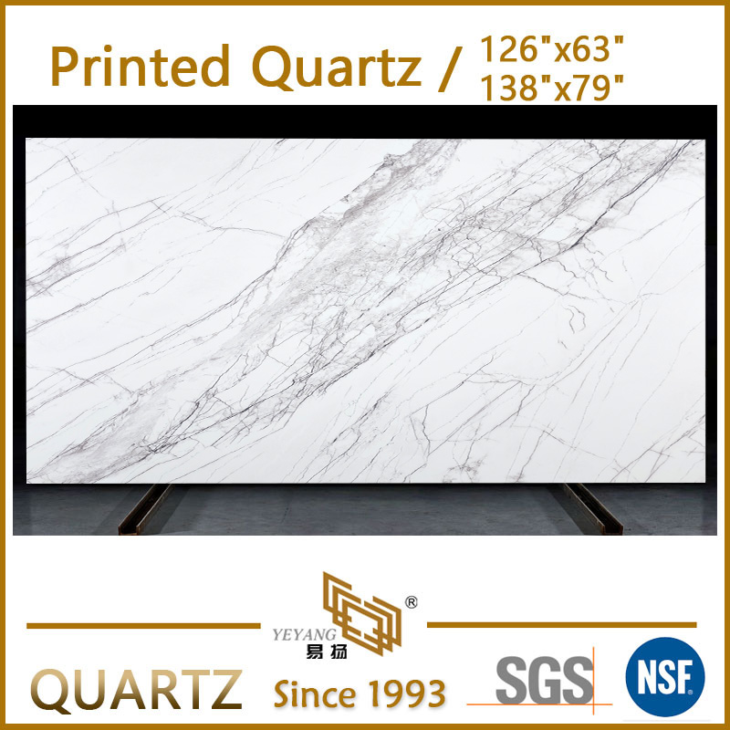 Polished Full-Body 3D-Ink Printed Quartz Slab PQ002