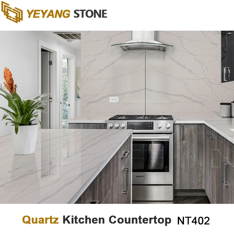 Mid-Tone Gray Quartz Countertop with Soft Veining