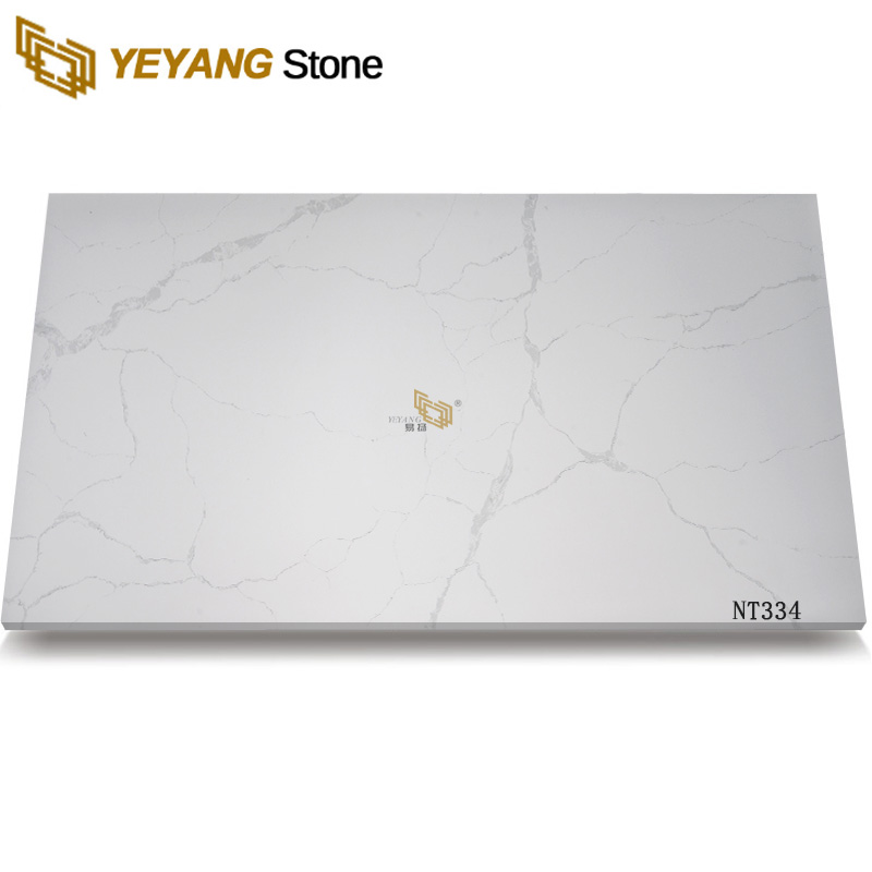 Elegant Gray Marble-Look Quartz Vanity Tops for Bathroom