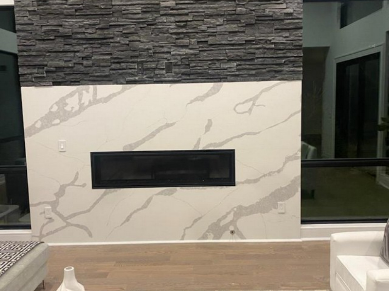 quartz fireplace surround