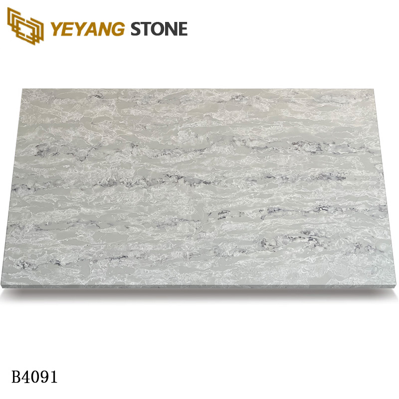 Storm Vein Grey Calacatta Quartz Slab with Natural Appeal B4091