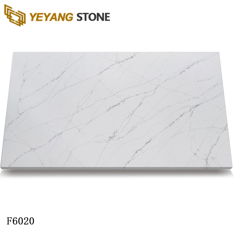 Elegant Mist Calacatta Quartz Slab for Minimalist Homes F6020