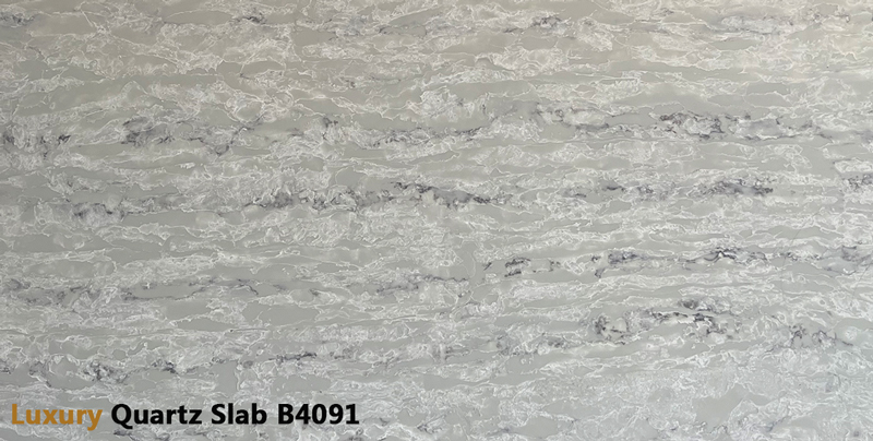 Storm Vein Grey Calacatta Quartz Slab with Natural Appeal B4091