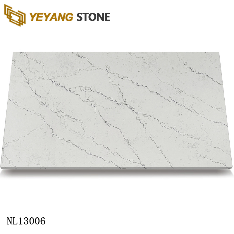 Organic Gray Veins Clacatta Quartz Slab for Interior Design NL13006