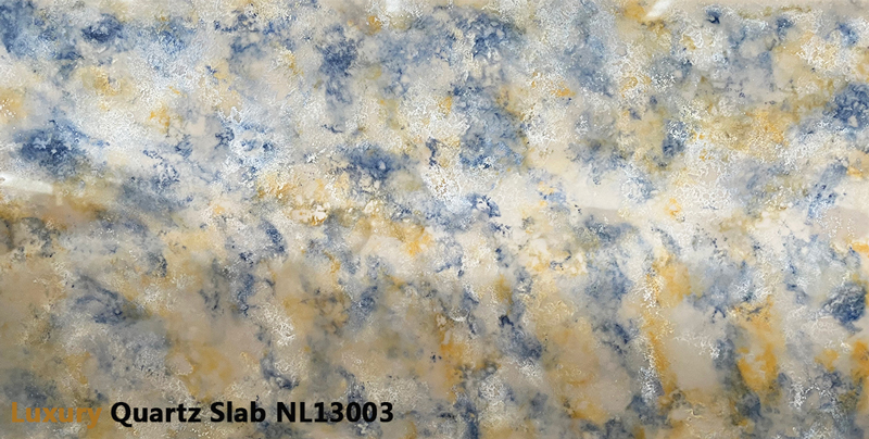 Van Gogh Blue Luxury Quartz Slab for Artistic Space NL13003