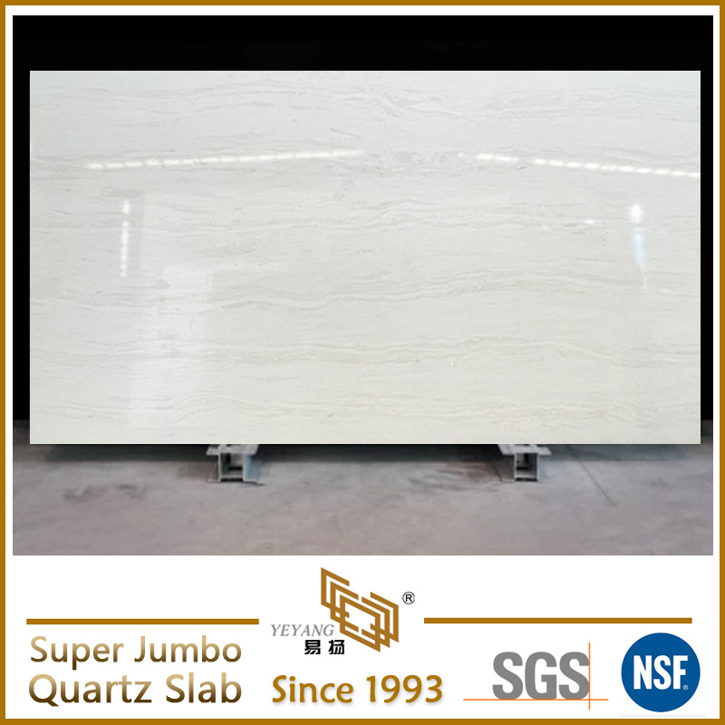 Calacatta Grey Veins Quartz Travertine-Look Super Jumbo Quartz Slab