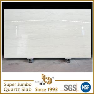 Calacatta Grey Veins Quartz Travertine-Look Super Jumbo Quartz Slab