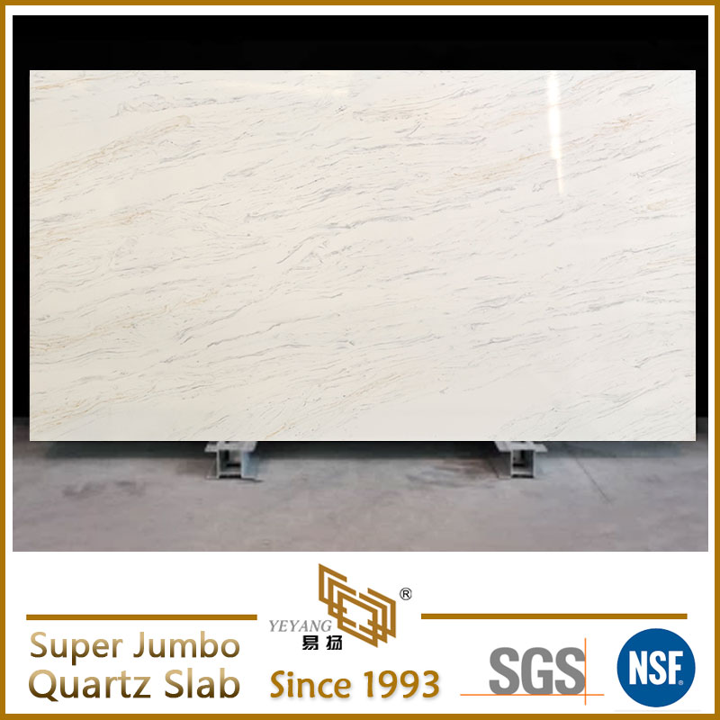 Calacatta Grey Veins Quartz Travertine-Look Super Jumbo Quartz Slab